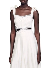 Lace Trim Midi Dress