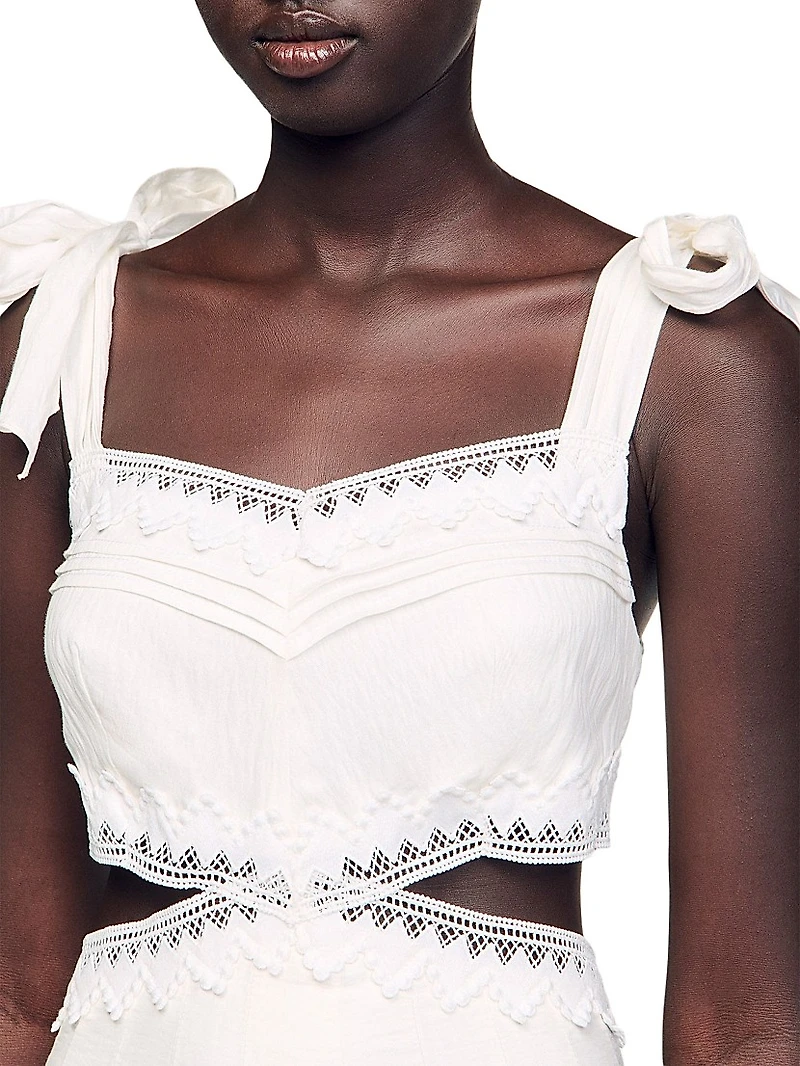 Lace Trim Midi Dress