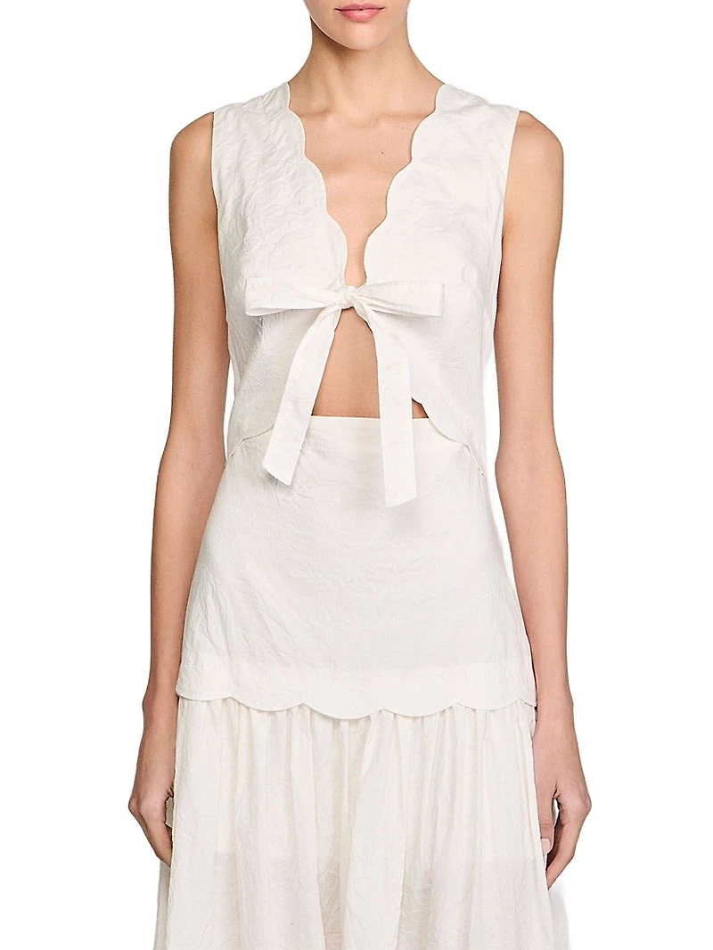 Crinkled Maxi Dress with Bow