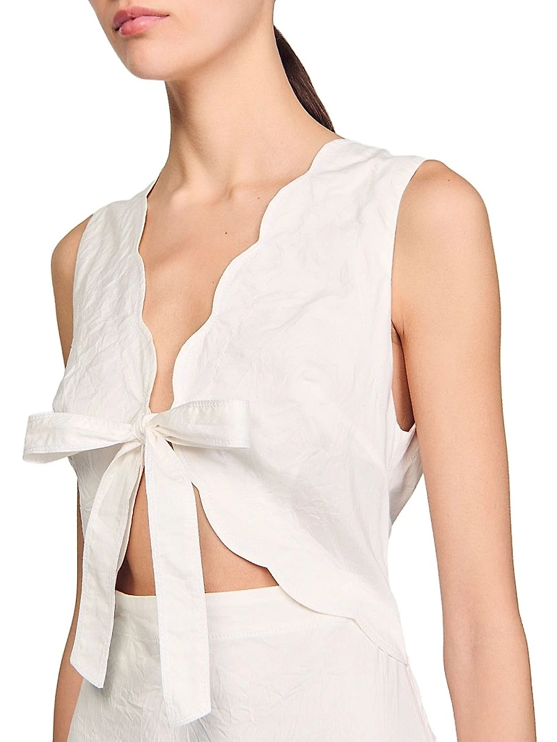 Crinkled Maxi Dress with Bow