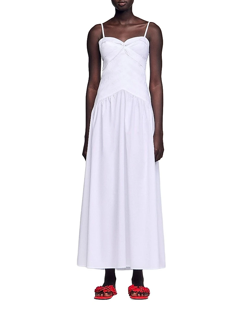 Draped Bustier Maxi Dress