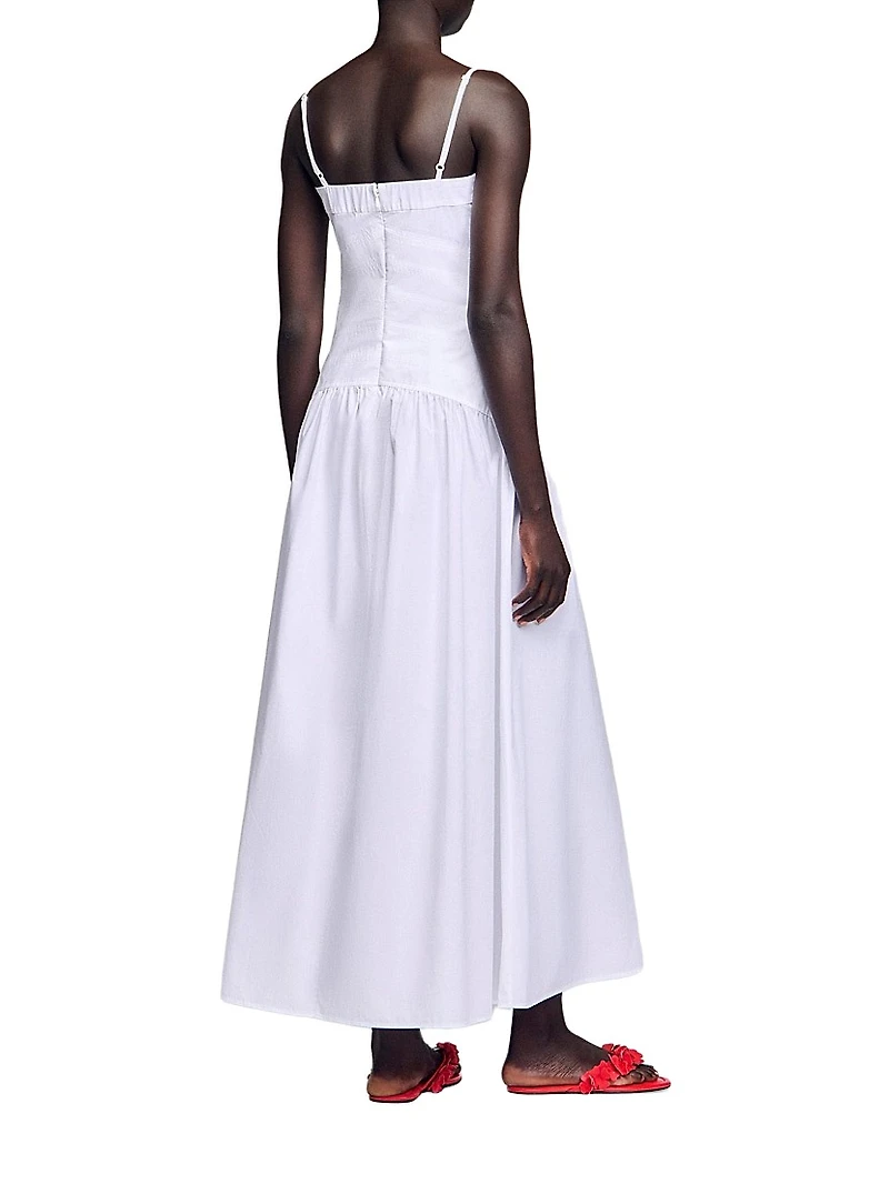 Draped Bustier Maxi Dress