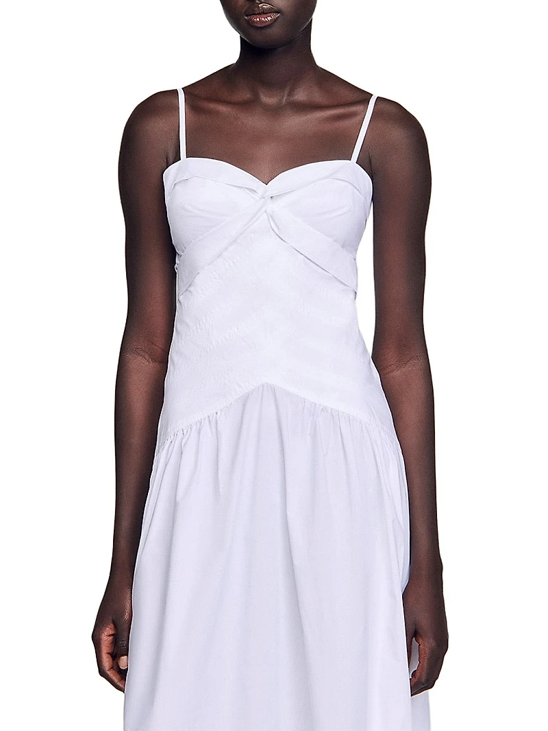 Draped Bustier Maxi Dress