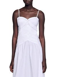 Draped Bustier Maxi Dress