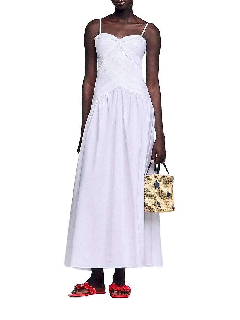 Draped Bustier Maxi Dress