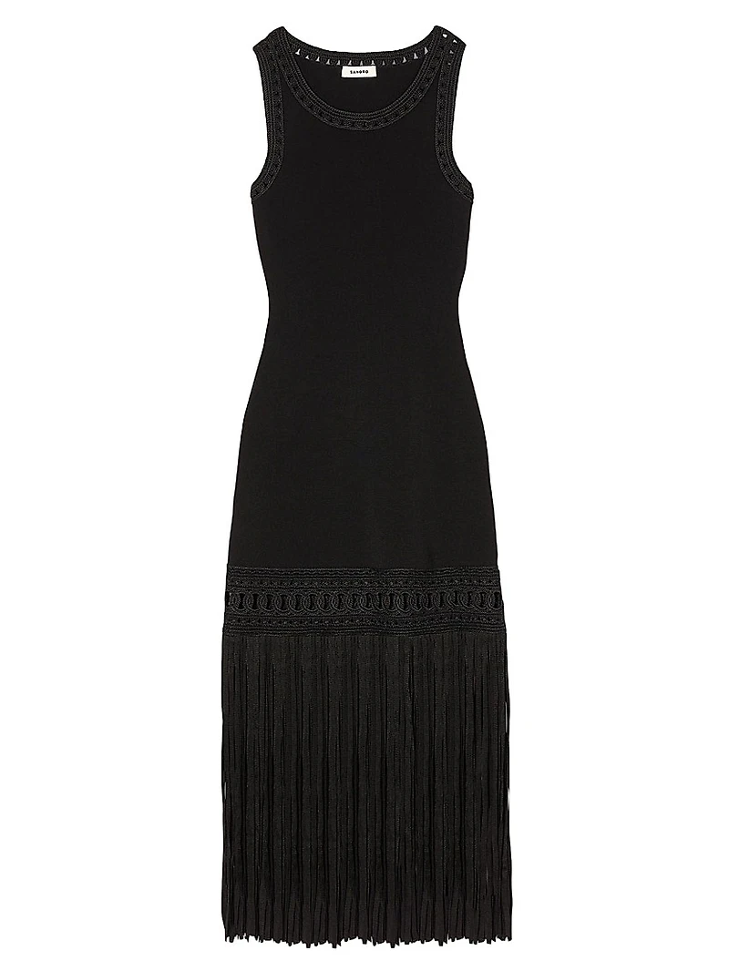 Fringed Knit Dress