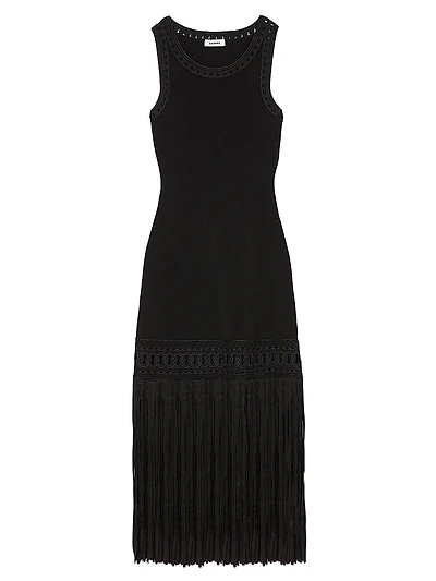 Fringed Knit Dress