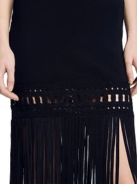 Fringed Knit Dress