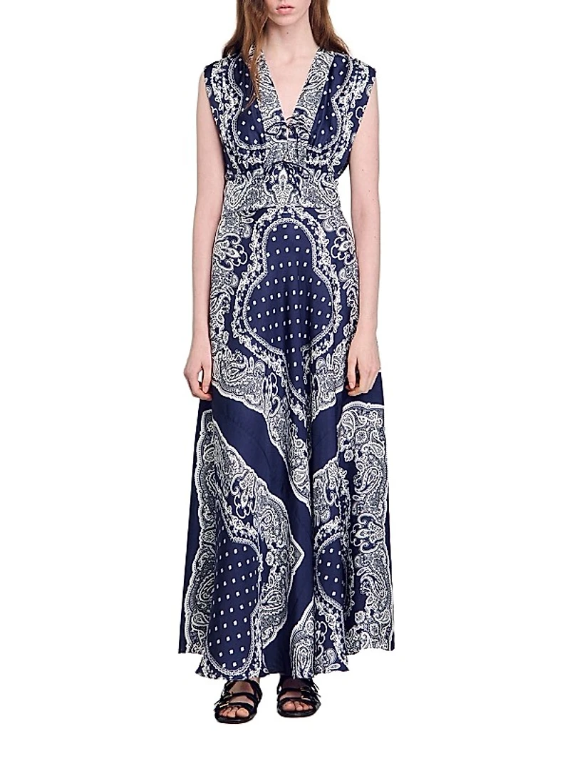 Bandana-Print Maxi Dress