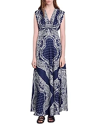 Bandana-Print Maxi Dress