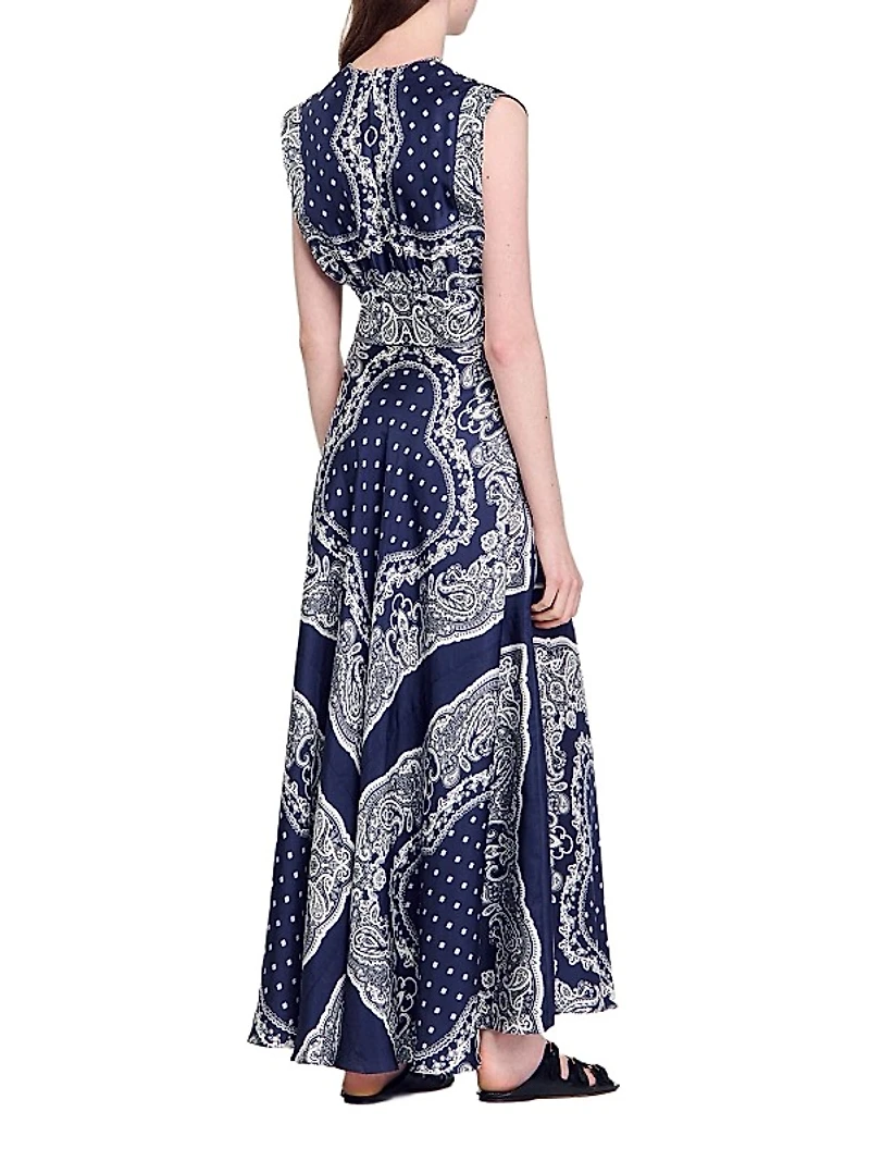 Bandana-Print Maxi Dress