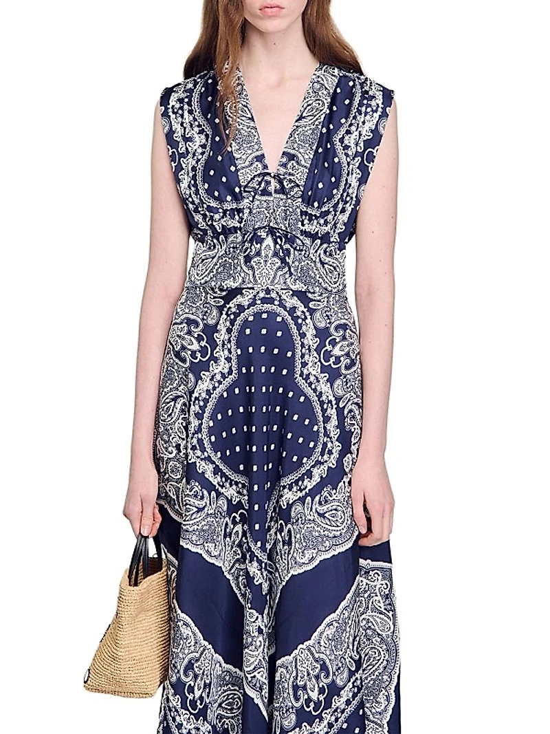 Bandana-Print Maxi Dress