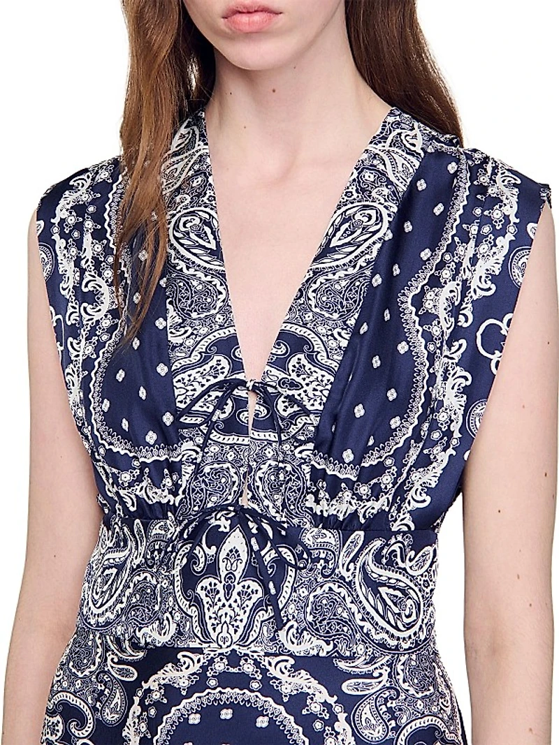 Bandana-Print Maxi Dress