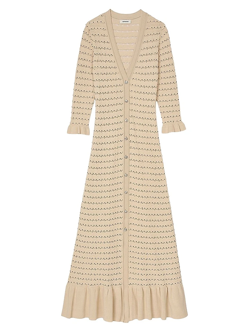 Rhinestone Knit Maxi Dress