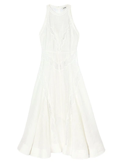 Lace Trim Midi Dress