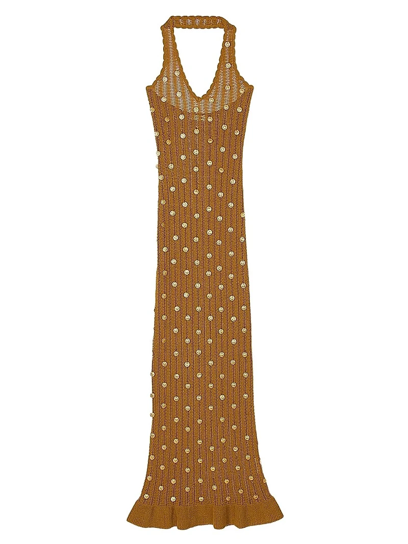 Maxi Knit Dress with Fringes