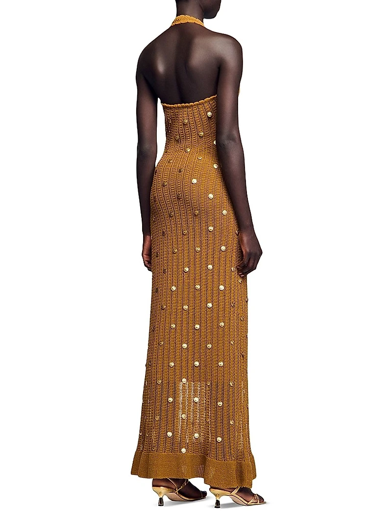 Maxi Knit Dress with Fringes