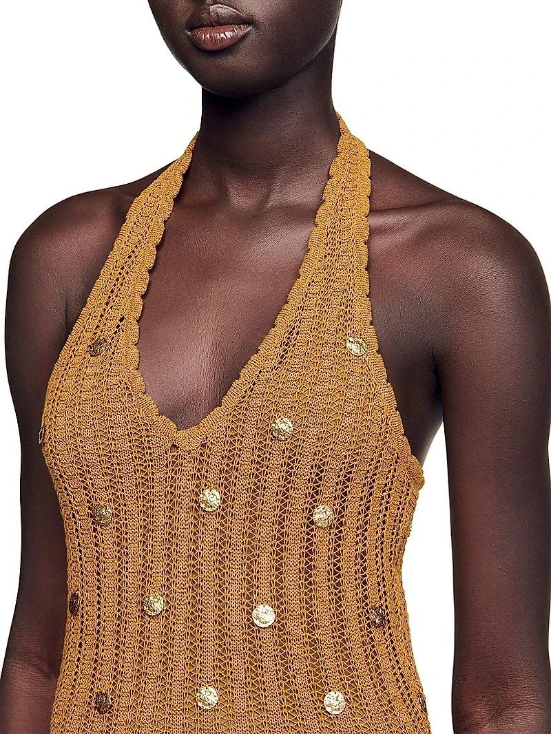 Maxi Knit Dress with Fringes