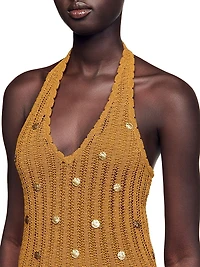 Maxi Knit Dress with Fringes