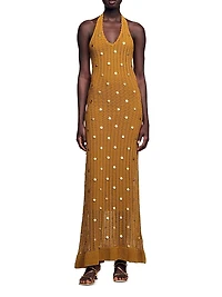 Maxi Knit Dress with Fringes