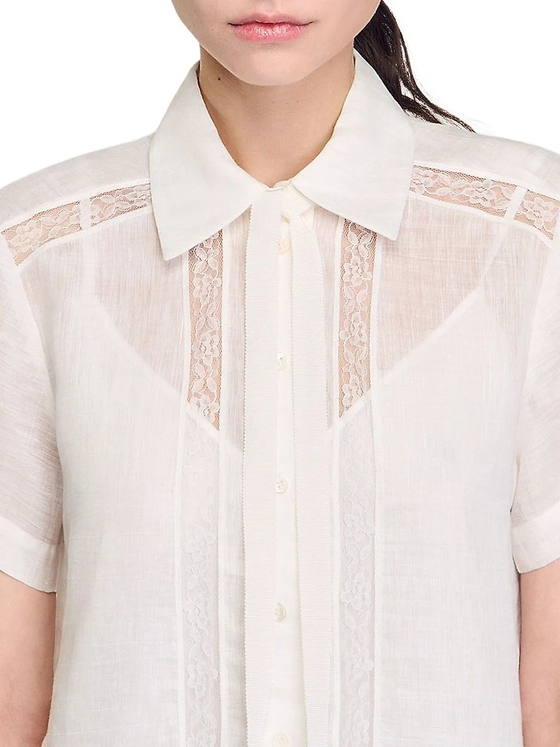 Mini Dress with Lace Details