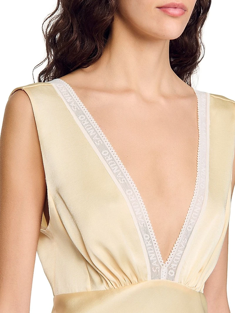 Satin-Effect Maxi Dress