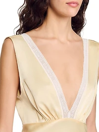 Satin-Effect Maxi Dress