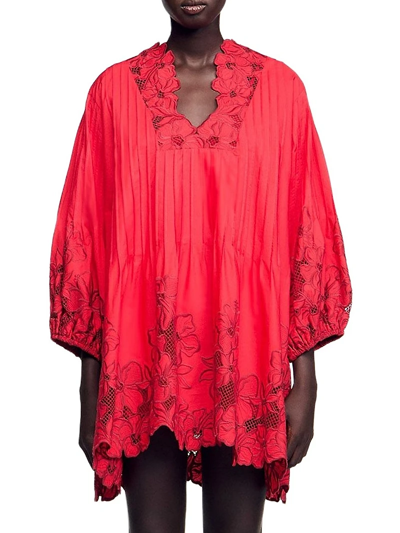 Mini Dress with Floral Details