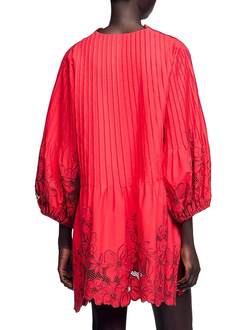 Mini Dress with Floral Details