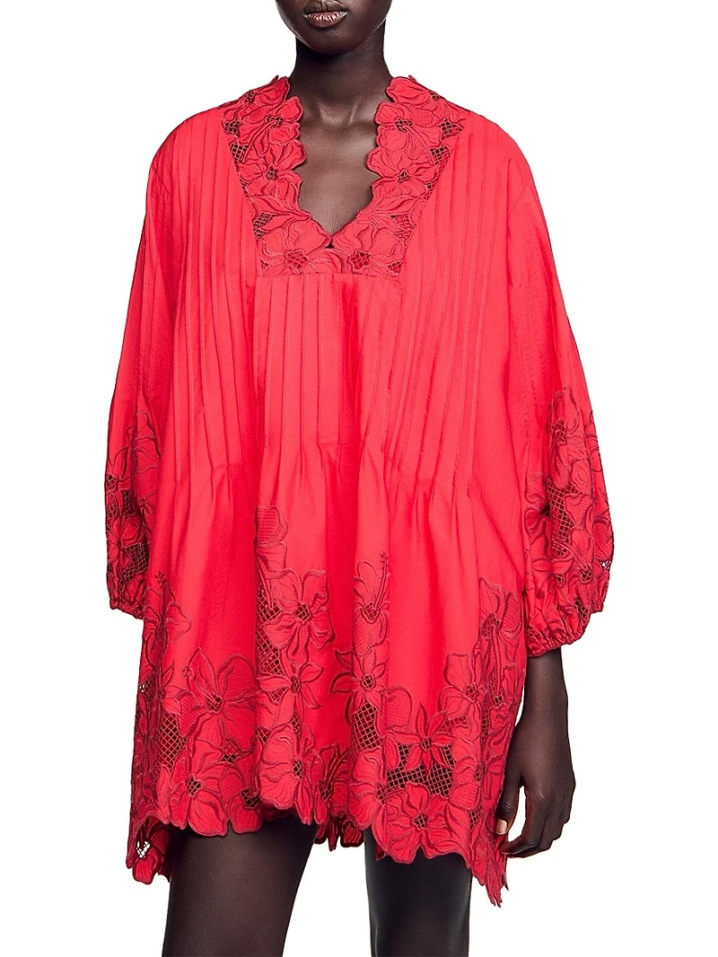 Mini Dress with Floral Details