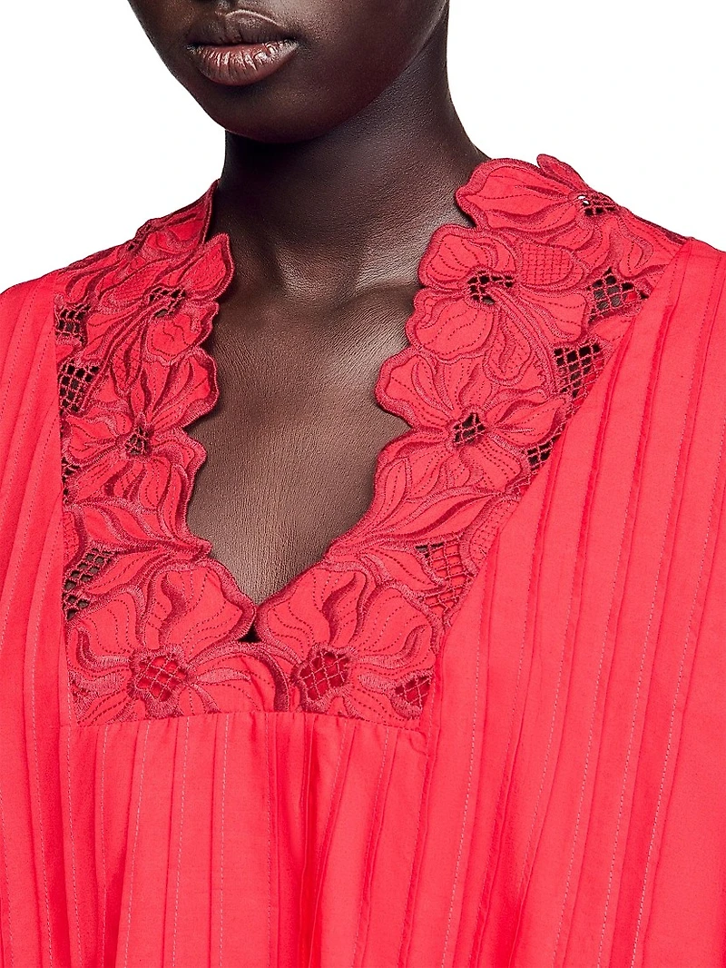 Mini Dress with Floral Details