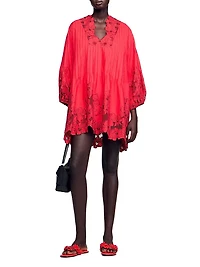 Mini Dress with Floral Details