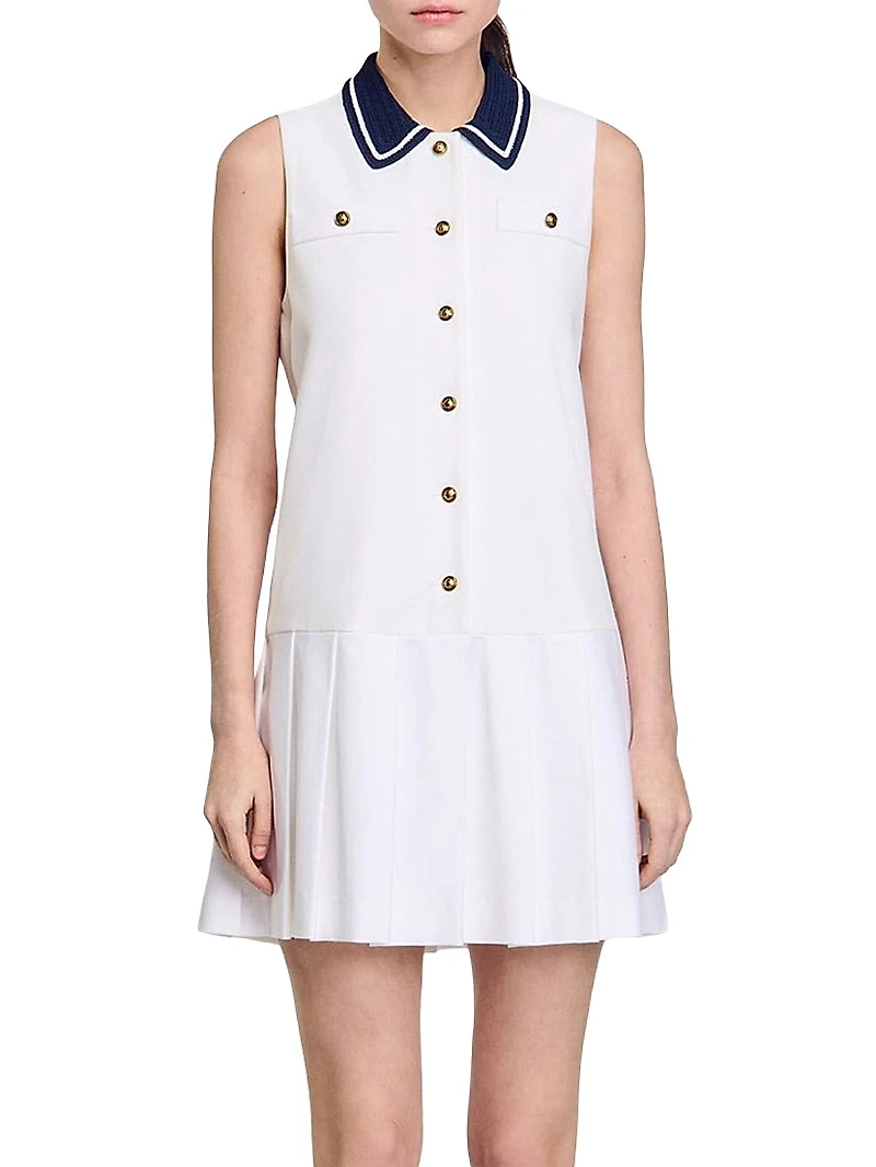 Mini Dress with Contrasting Collar