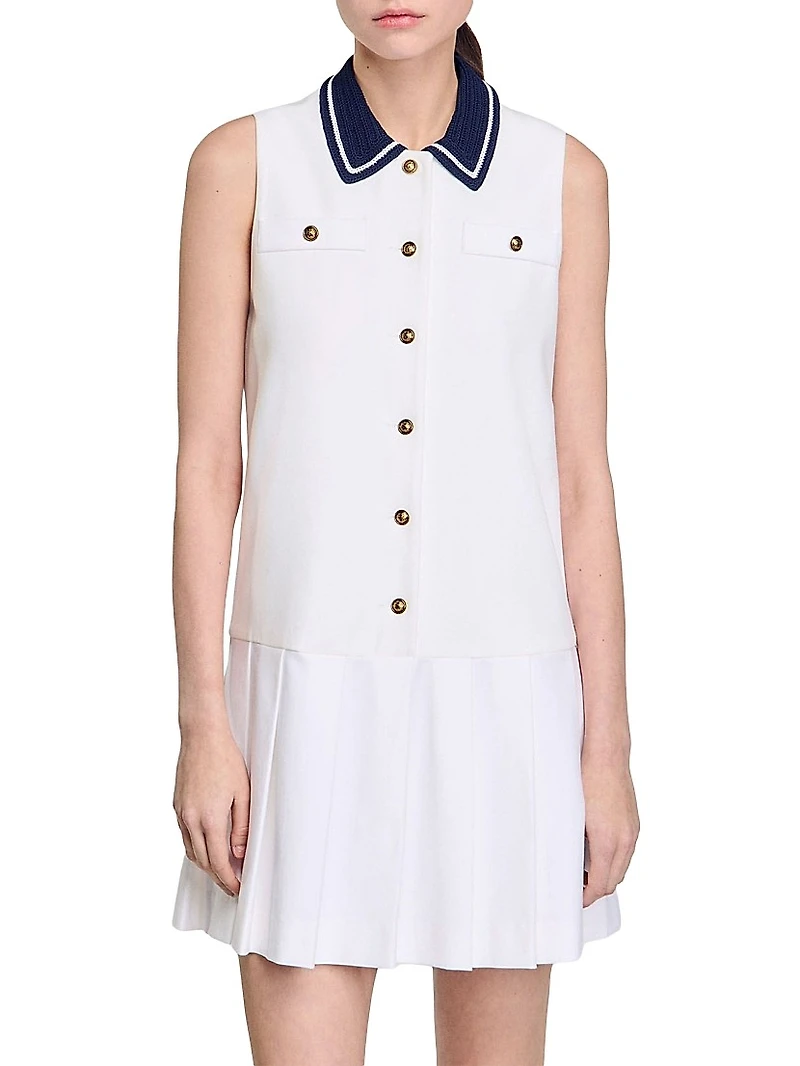 Mini Dress with Contrasting Collar