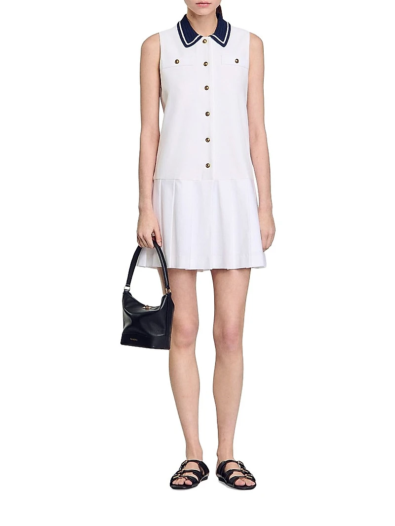 Mini Dress with Contrasting Collar