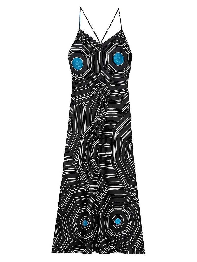 Patterned Silk Maxi Dress