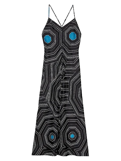 Patterned Silk Maxi Dress