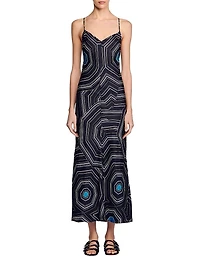 Patterned Silk Maxi Dress