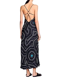 Patterned Silk Maxi Dress