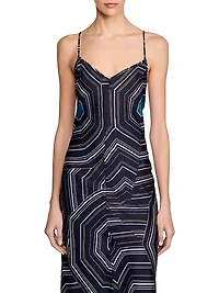 Patterned Silk Maxi Dress