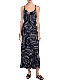 Patterned Silk Maxi Dress