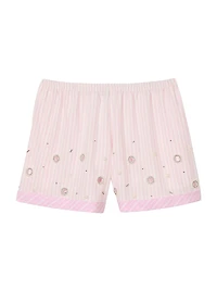 Rhinestone Striped Shorts