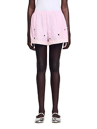 Rhinestone Striped Shorts