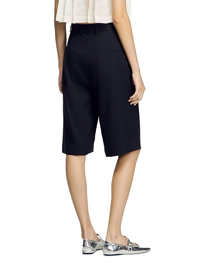 Linen-Blend Bermuda Shorts