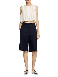 Linen-Blend Bermuda Shorts