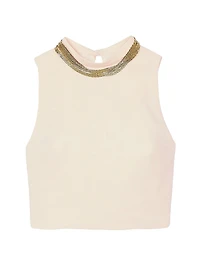 Knit Crop Top with Necklace