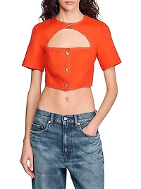 Crop Top with Cutout Design