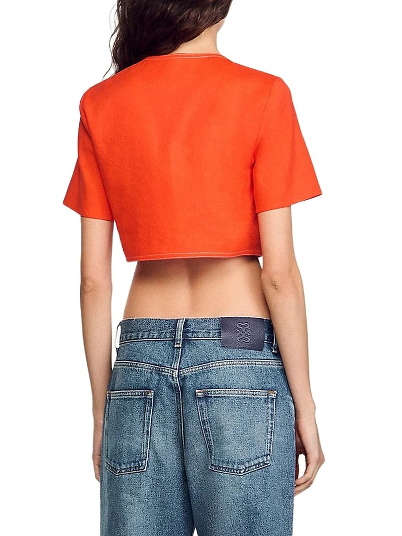 Crop Top with Cutout Design