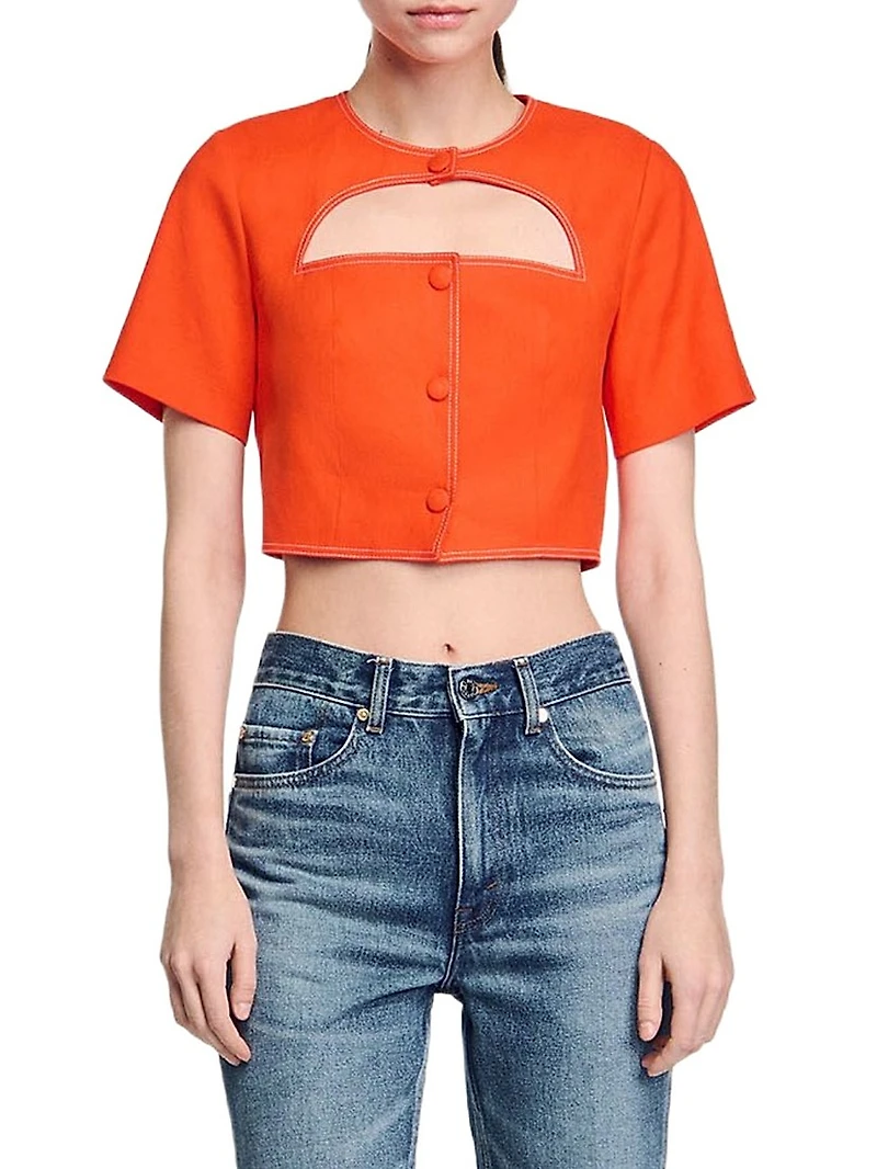 Crop Top with Cutout Design