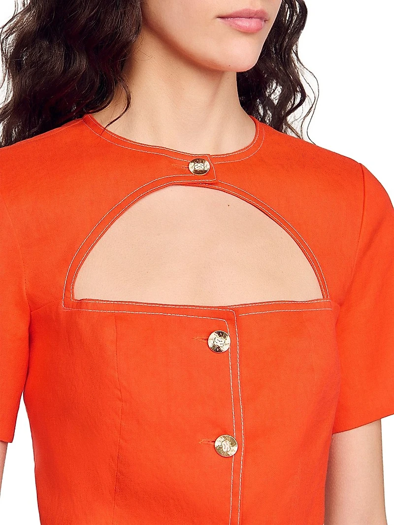 Crop Top with Cutout Design